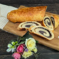 Творожный рулет с маковой начинкой