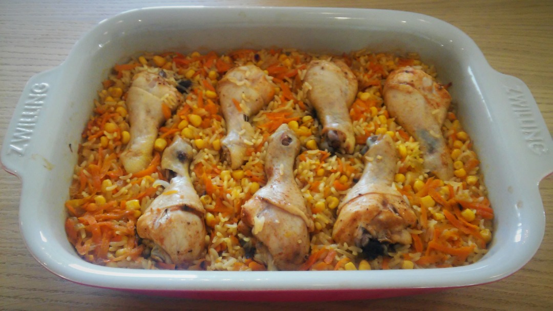 Рис с курицей в духовке