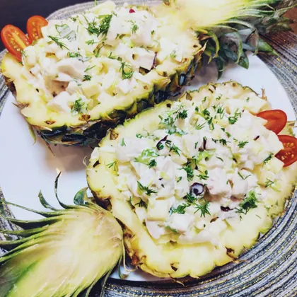 Салат с курицей и ананасом🍍🍍🍍