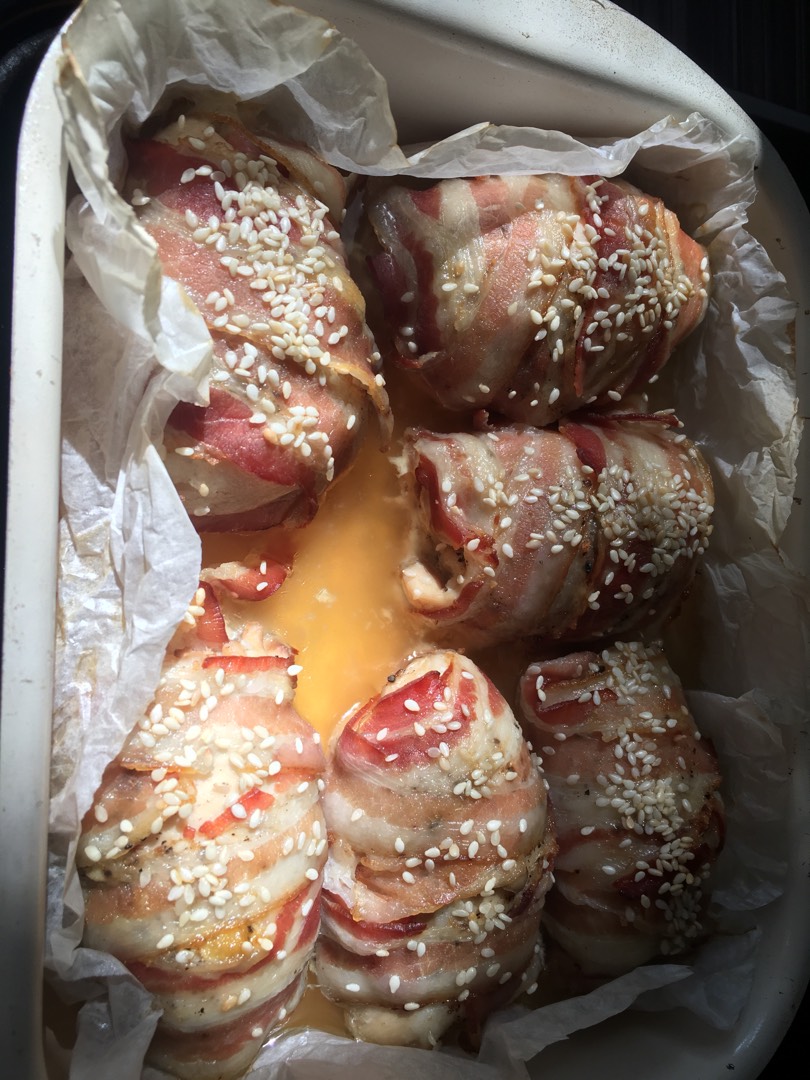 Куриные рулетики с беконом