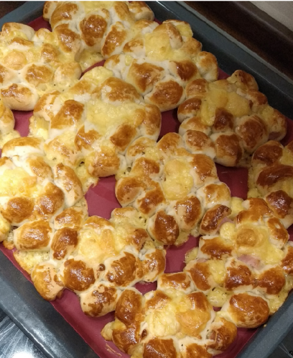 Булочки с сыром и ветчиной