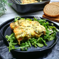 Минтай «по-купечески» с овощами и сыром