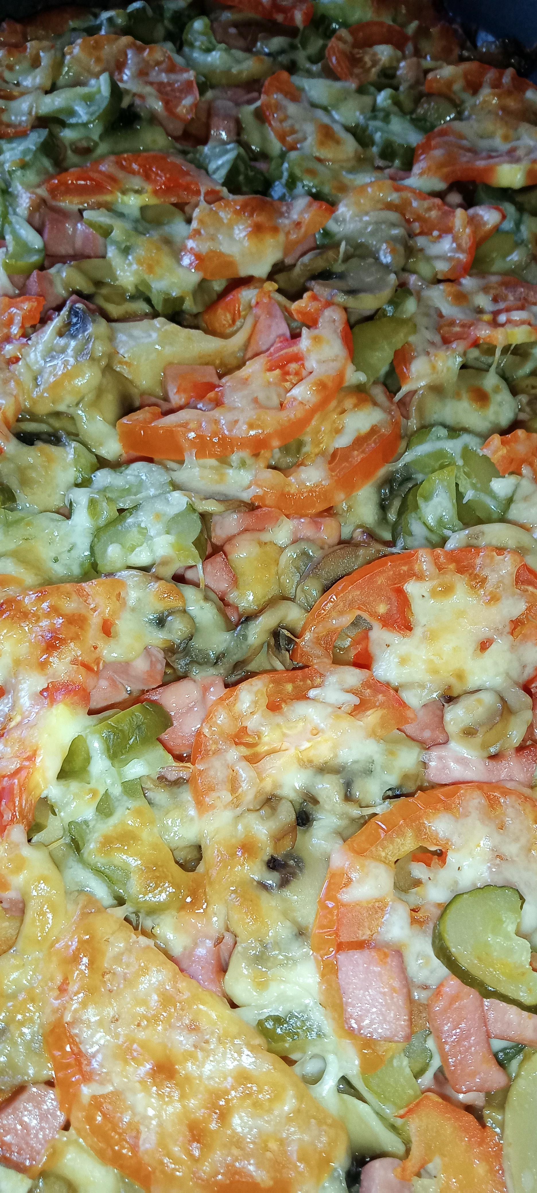 Открытый пирог-пицца на скорую руку