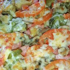 Открытый пирог-пицца на скорую руку