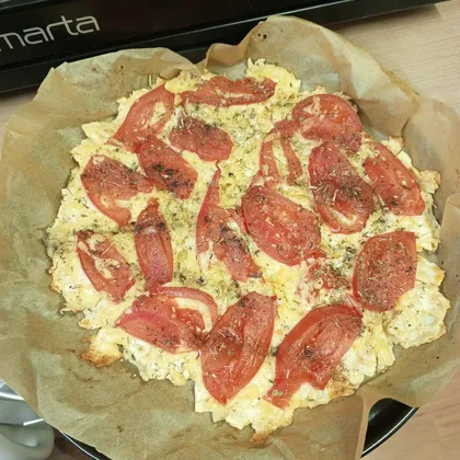 Сухой лаваш запечённый с помидорами и сыром