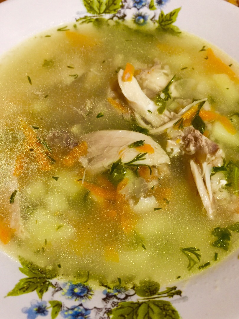 Суп с овсяными хлопьями и рублеными куриными фрикадельками - рецепт приготовления с фото