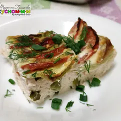 Запеканка кабачковая с нежным куриным фаршем