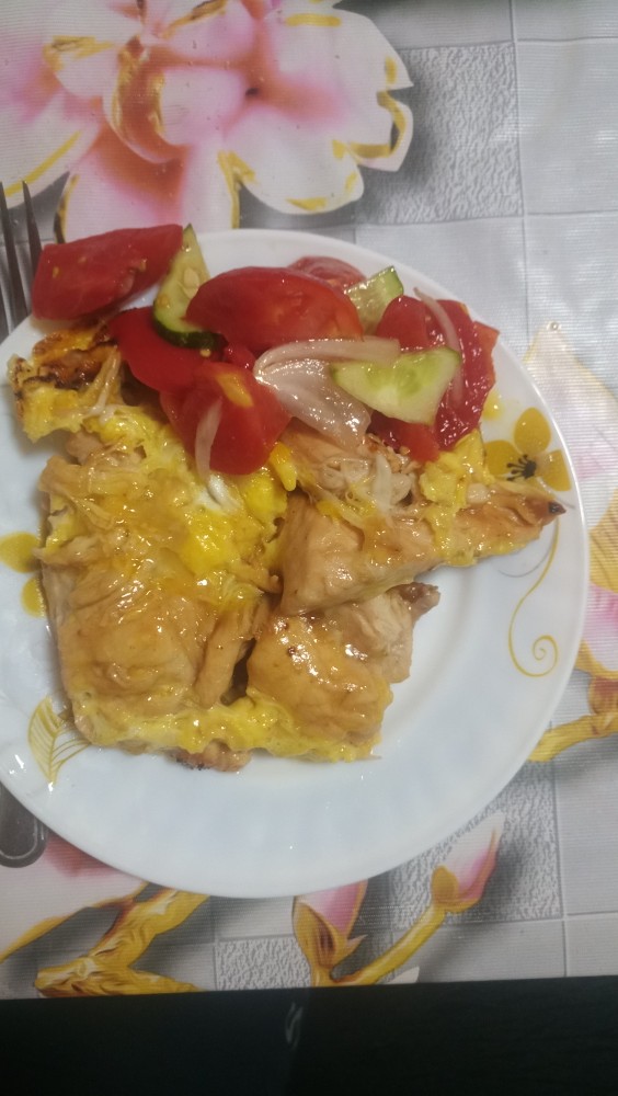 Куриная грудка с лимонно - медовым соусом
