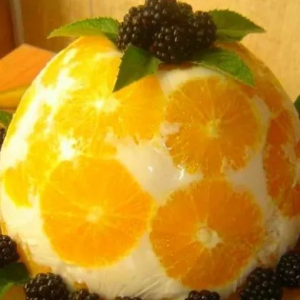 Желейный торт 'Апельсины в йогурте'