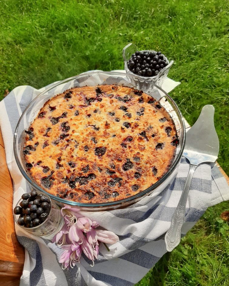 Творожная запеканка с черникой🥮