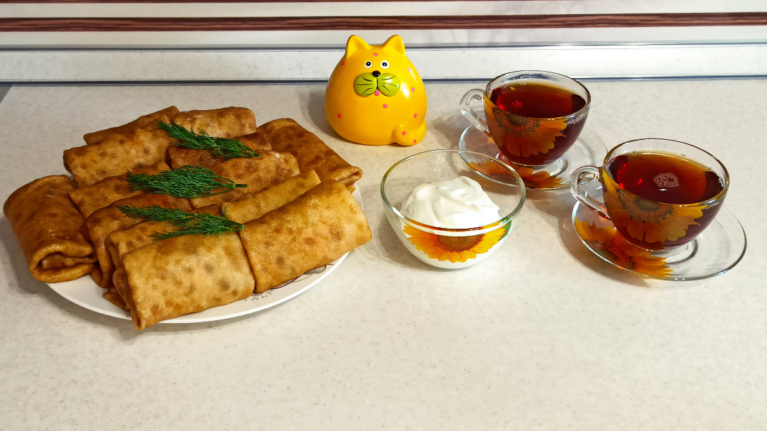 Рецепт вкусных блинов на молоке с мясом