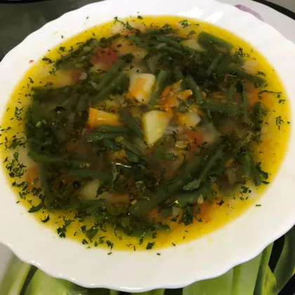 Суп постный с зелёной фасолью