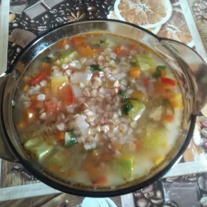 Гречневый суп с овощами в мультиварке