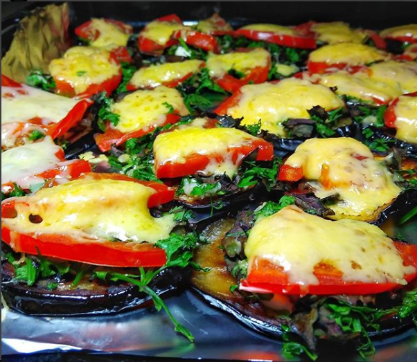 Башенки из баклажанов