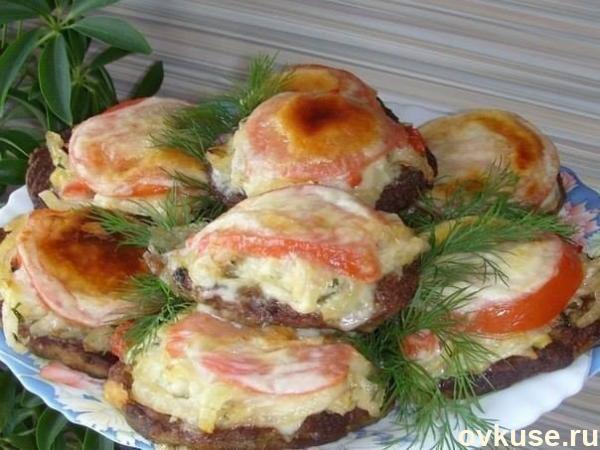 Оладушки из печени с овощами