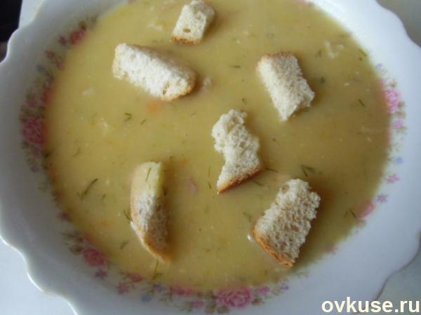 Суп пюре гороховый с копчёностями