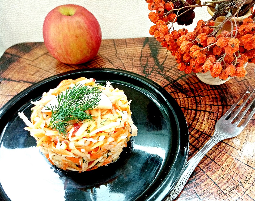 Салат из редьки с яблоком и морковью рецепт – Русская кухня: Салаты. «Еда»