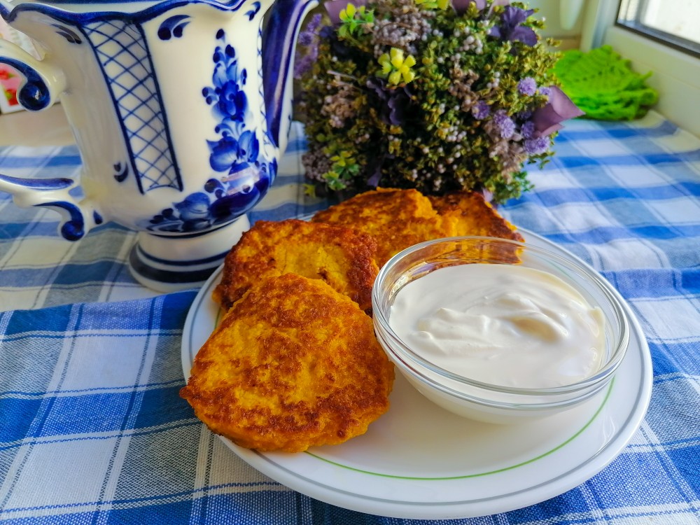 Оладьи с нутом и тыквой