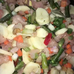 Картофель с мясом и овощами