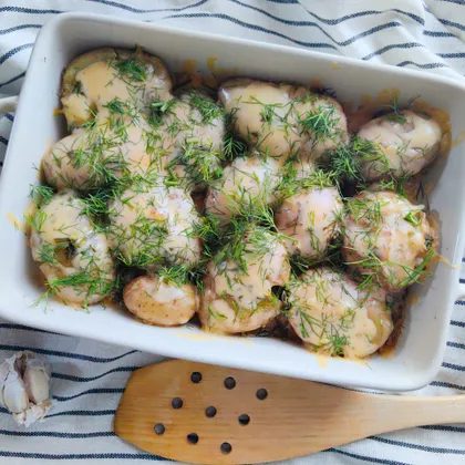 Запеченый картофель с чесноком под сыром