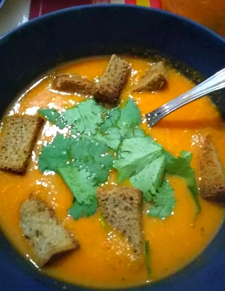 Постный томатный суп-пюре "Гаспаччо с кореньями"