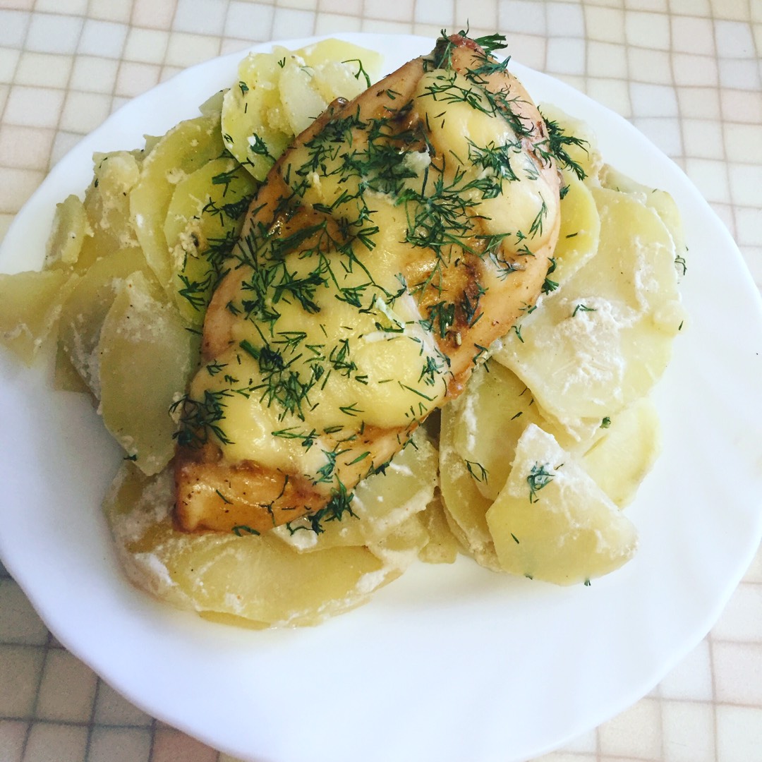 Куриное филе в духовке с картошкой – 8 рецептов