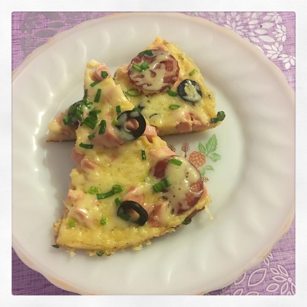 Пицца «Минутка» на сковороде , пошаговый рецепт на ккал, фото, ингредиенты - Валерия