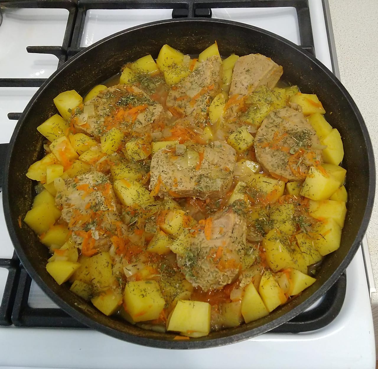 Картошка с рыбой