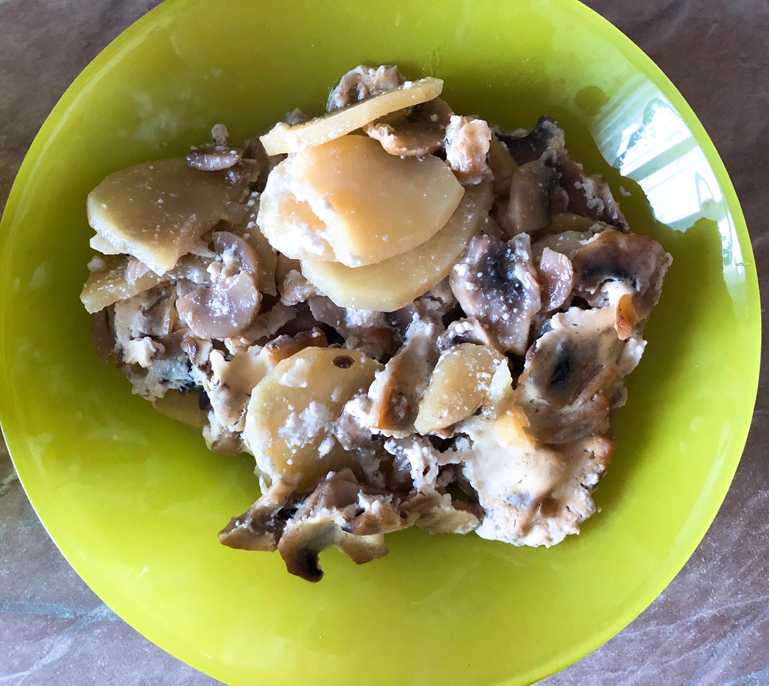Картошка с грибами в духовке, пошаговый рецепт на ккал, фото, ингредиенты - alla_33