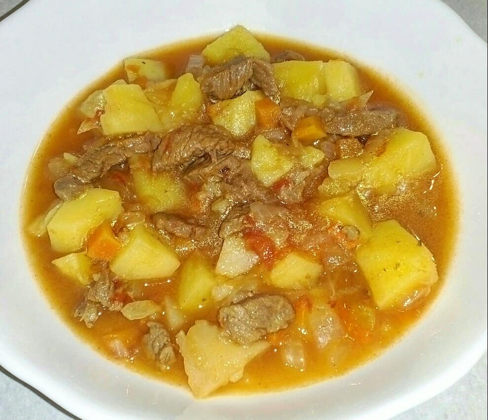 Картофель тушёный с мясом