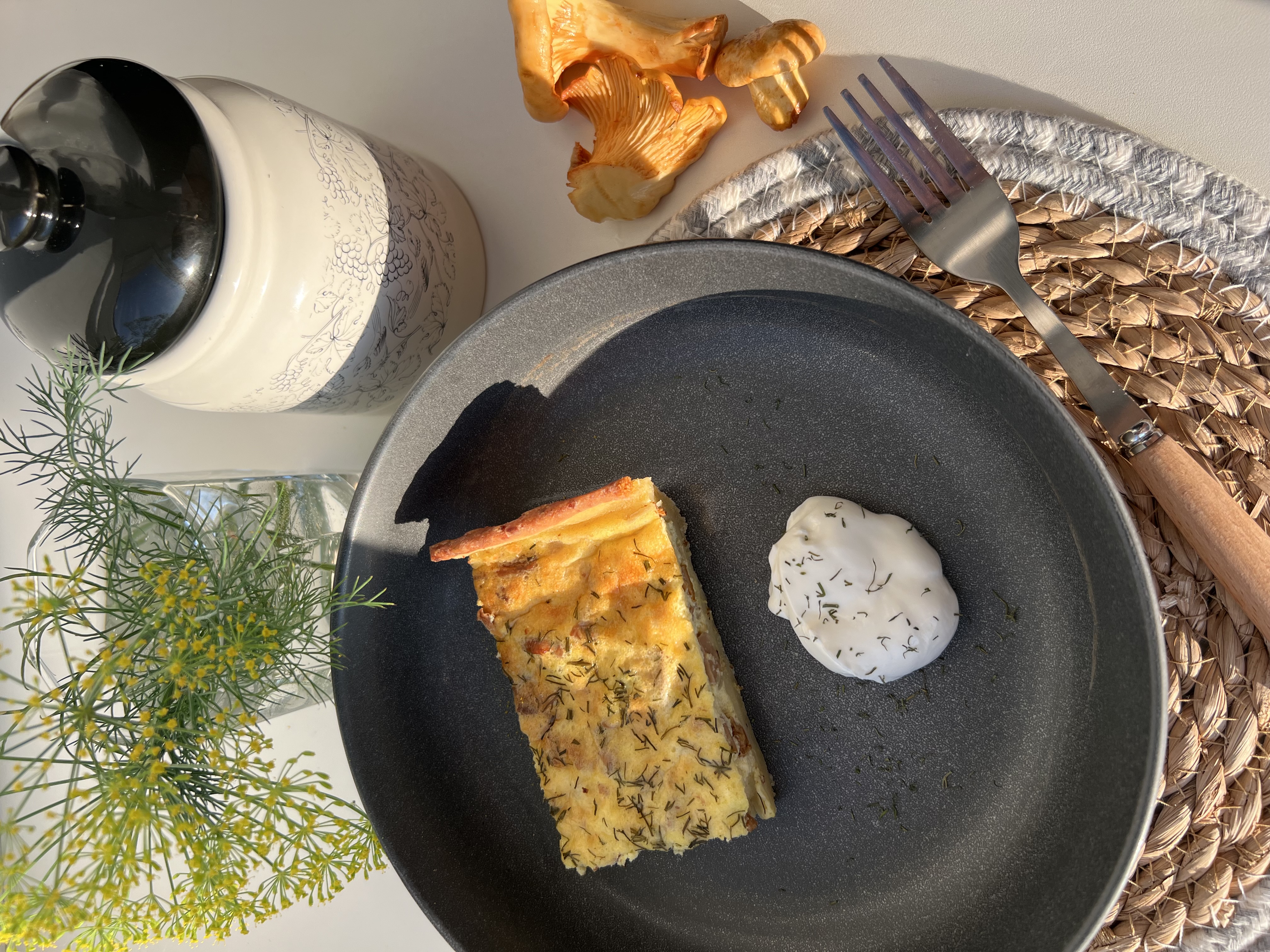Картофельный пирог с лисичками 