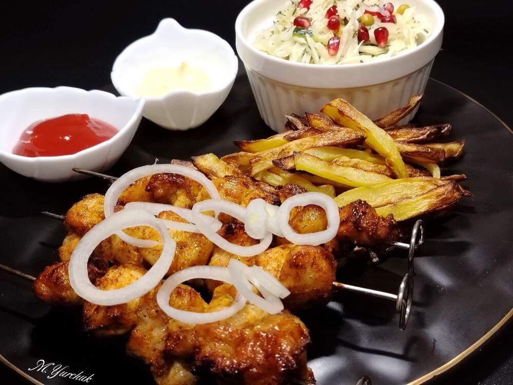 Куриный шашлык в аэрогриле