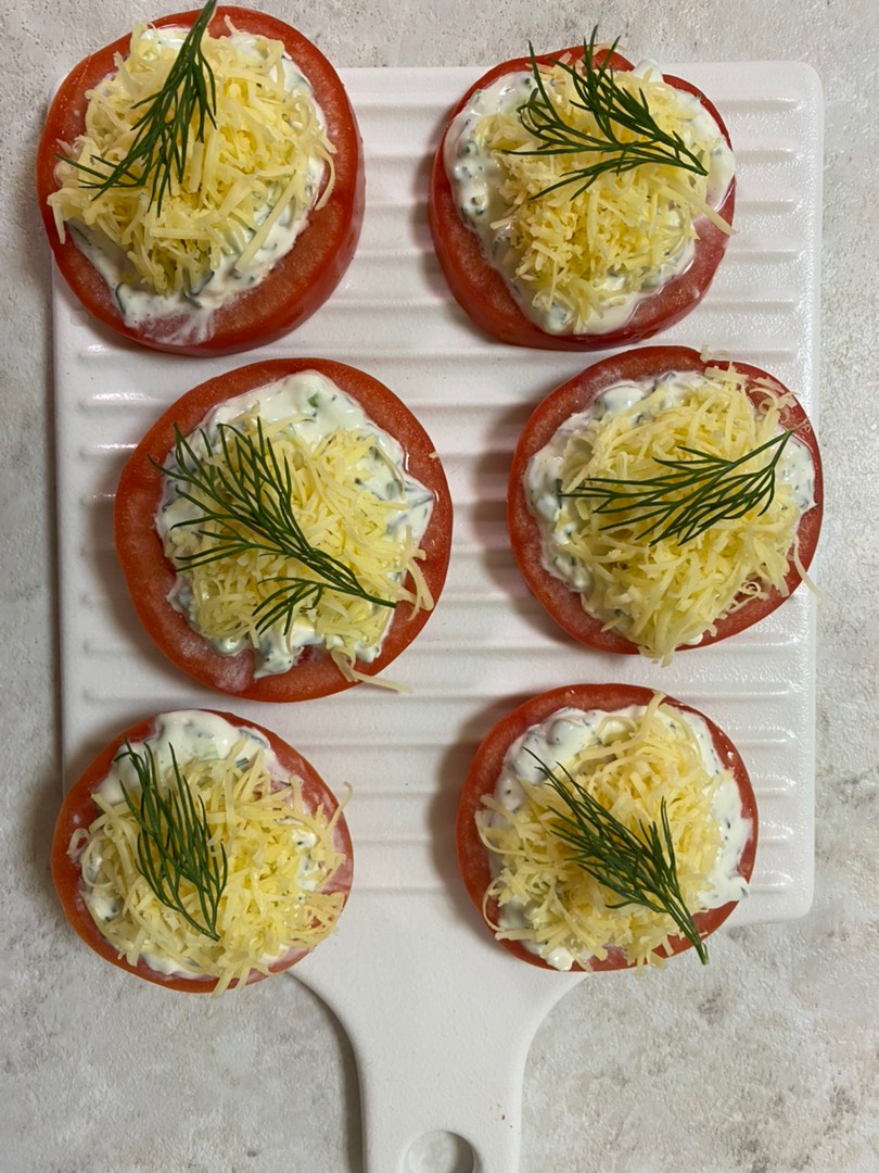 Закуска - помидоры с сыром и чесноком - рецепт автора Ольга Шалькова