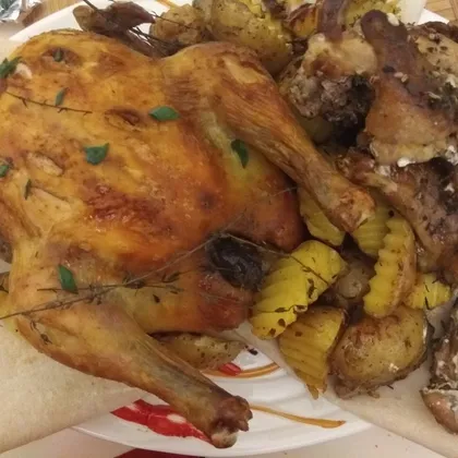 Идеальное трио: Румяная курица, тушёный фазан и картофель шато