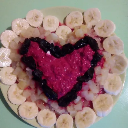 Салат из свеклы с ананасами 🍍🍌🍴