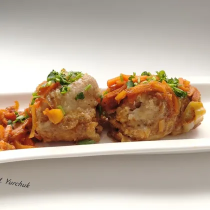 Минтай в луково-морковном маринаде