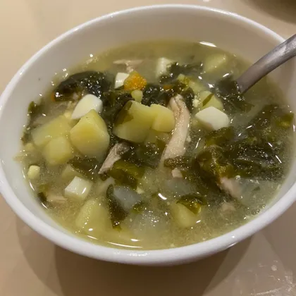 Щавельный суп с курицей