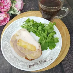 Тосты с рулетом из гуся с яблоками