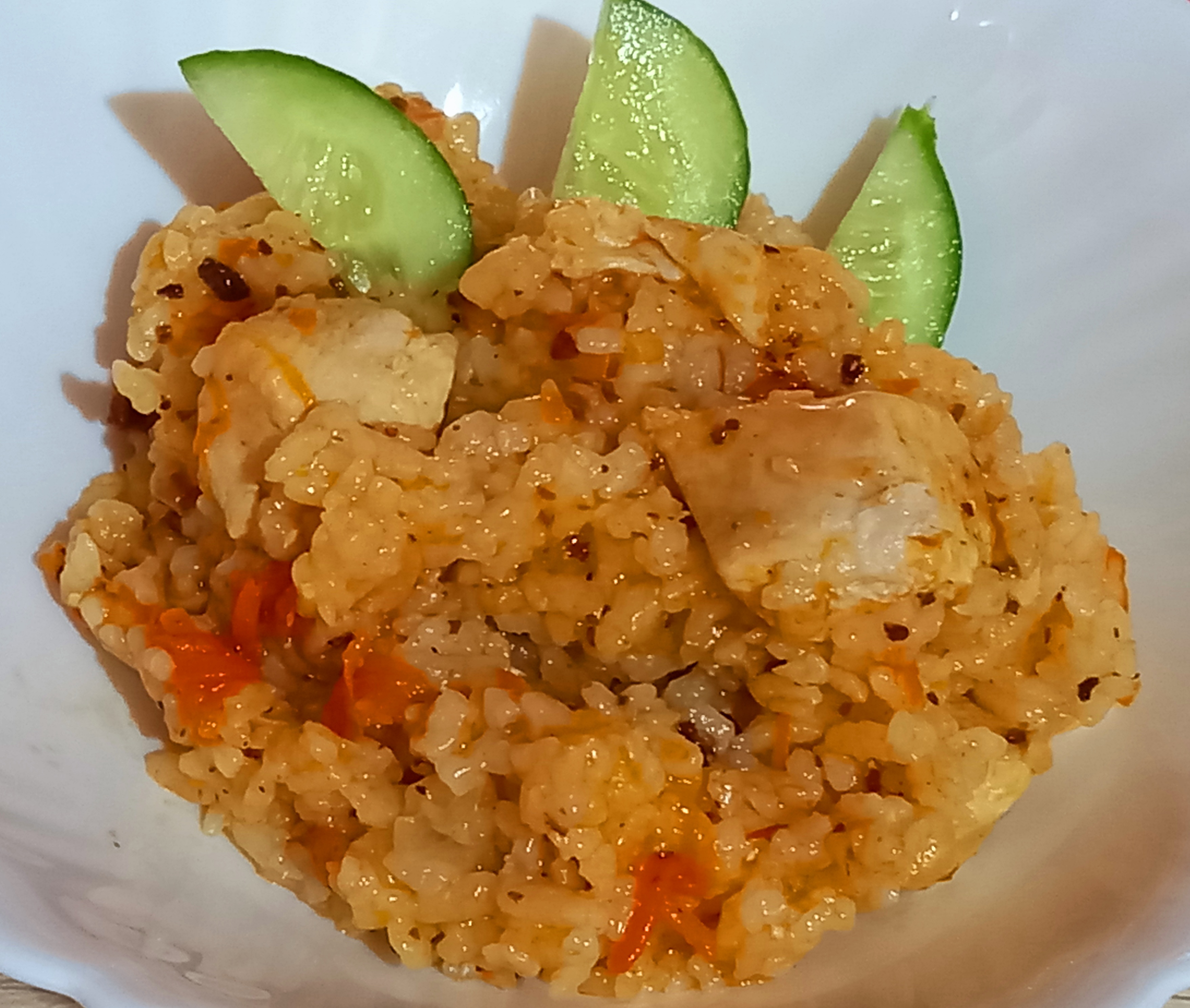 Рис с куриной грудкой и овощами