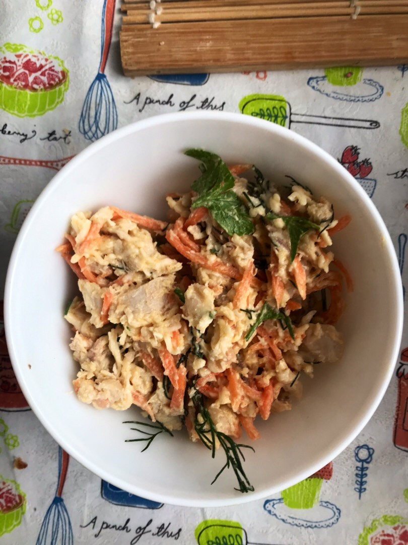 Салат с курицей, фасолью и корейской морковью: рецепт с фото и видео