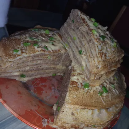 Блинный торт "Паштетосыр" #чемпионатмира #франция