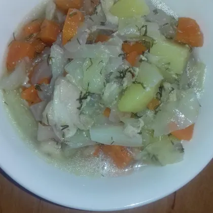 Картофель с овощами и куриной грудкой
