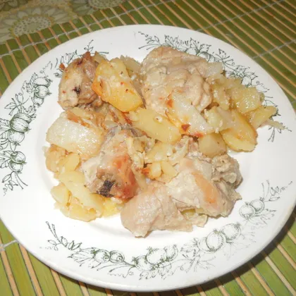 Картофель с окорочками в духовке