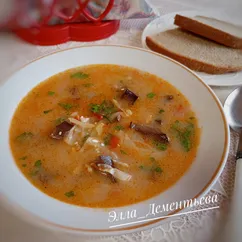 Грибные щи с плавленым сырком по-шотландски