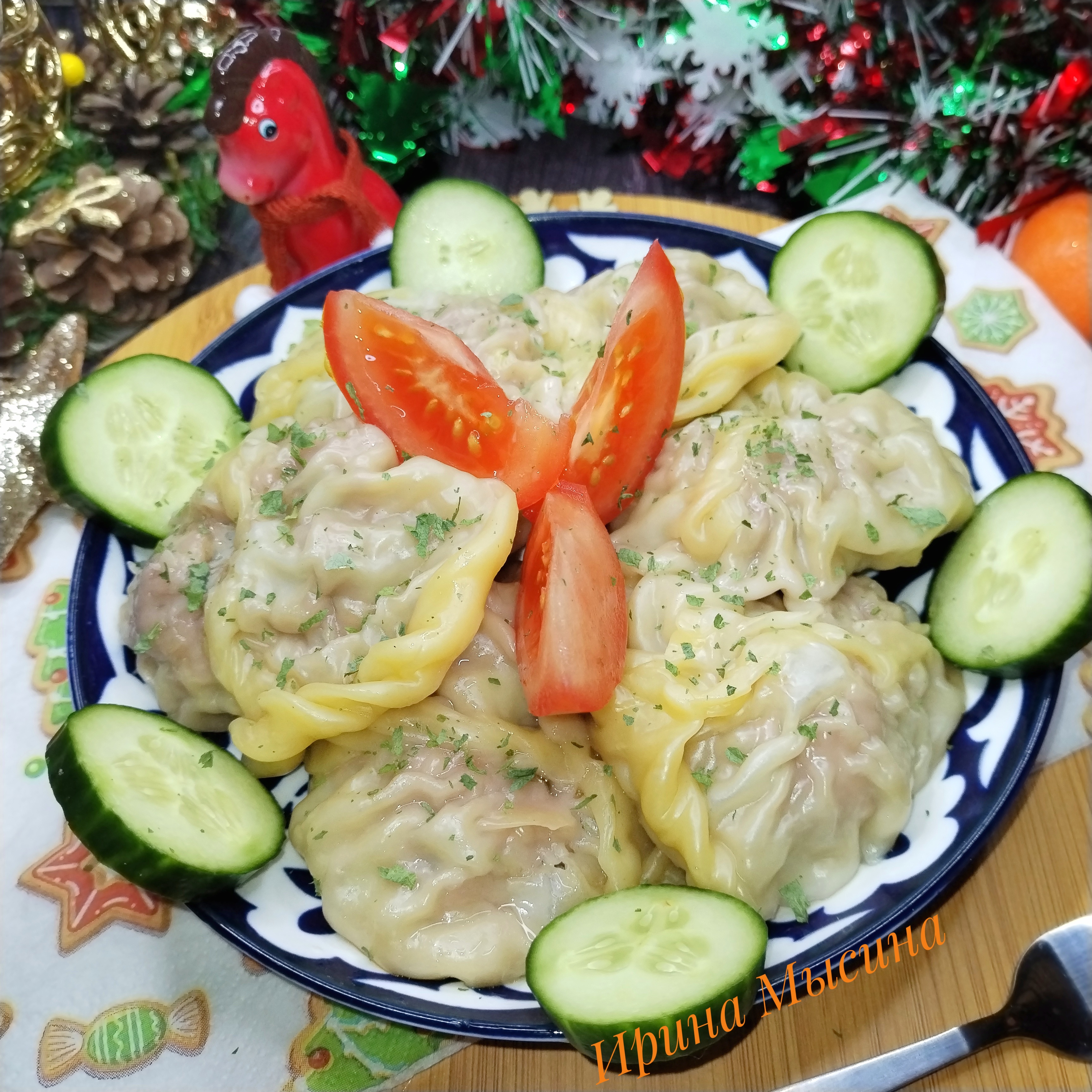 Манты из готового теста с фаршем и картофелем 