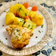 Курица с картошкой в рукаве (или пакете) для запекания