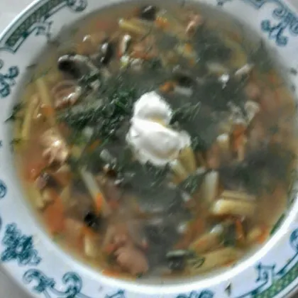 Суп фасолевый с грибами