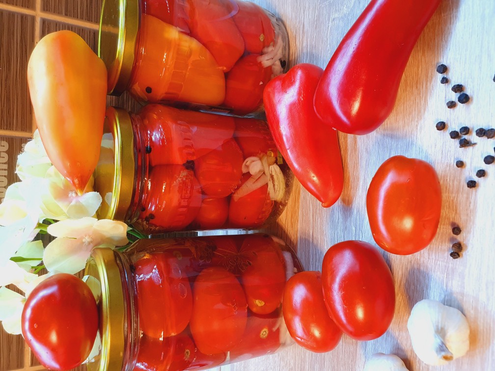 Маринованные помидоры с луком и сладким перцем🍅🧅🌶