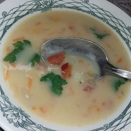 Сырный суп с геркулесом