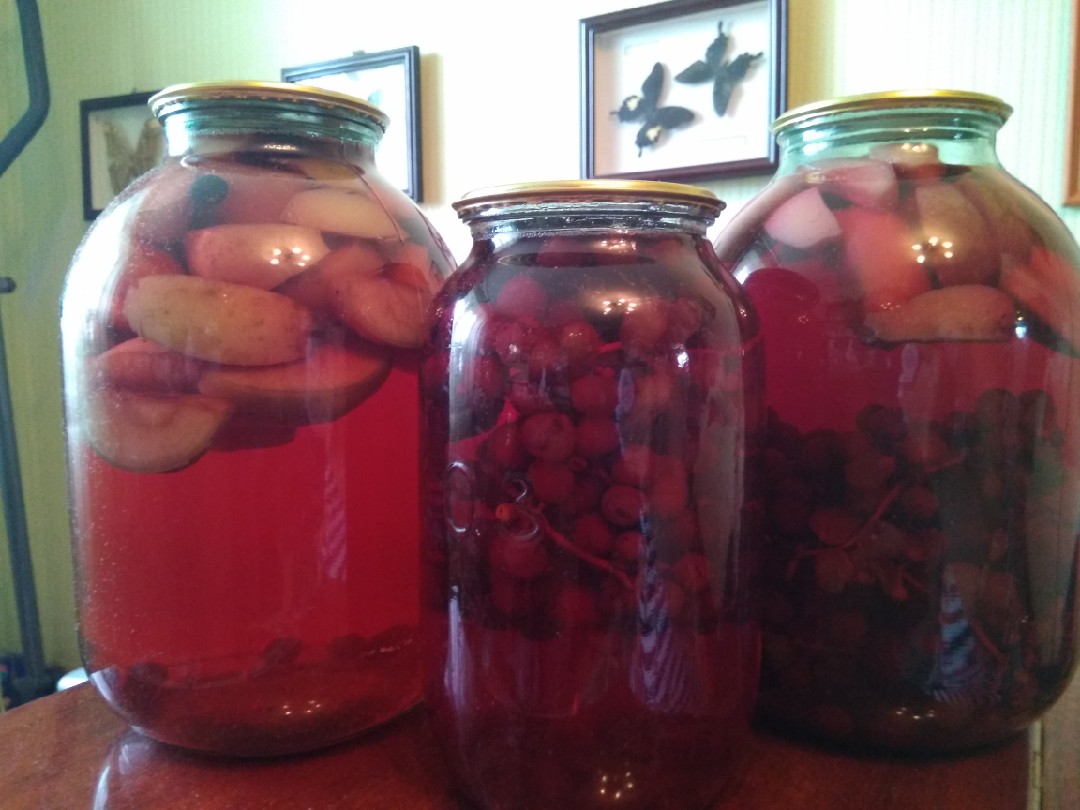 Красивые компоты на зиму с сахаром и без(яблоки, виноград и др.)